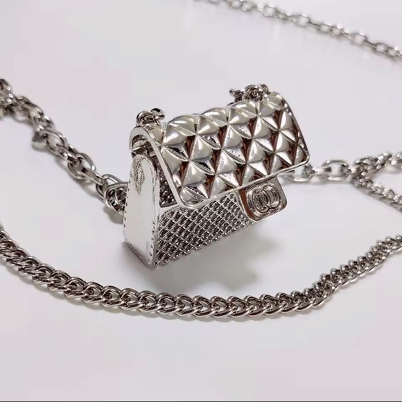 Anthropologie Silver Chain Mini Bag - Picture 2 of 5